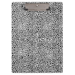 Black & white snow leopard print  klemmbrett