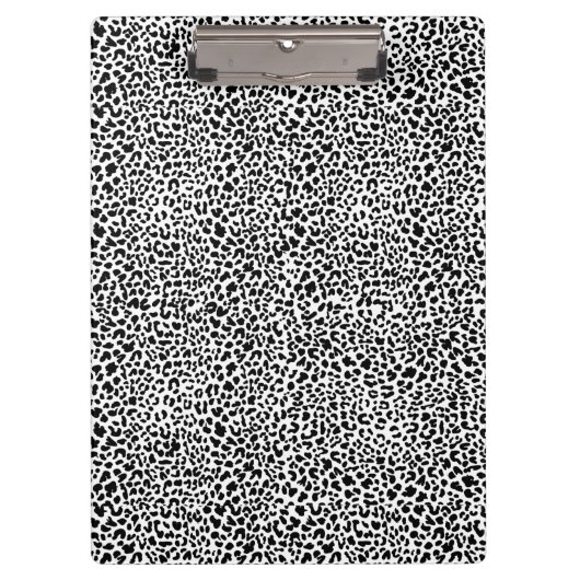 Black & white snow leopard print klemmbrett (Vorderseite)