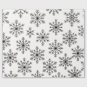 Black & White Snowflake Pattern Wrapping Paper  Geschenkpapier (Flach)
