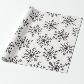 Black & White Snowflake Pattern Wrapping Paper Geschenkpapier (Ungerollt)