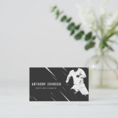 Black & White Soccer Coach Mascula Cool Visitenkarte (Stehend Vorderseite)