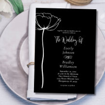Black White Sophistict Elegant Floral Wedding