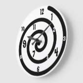 Black & White Spiral Wall Clock Große Wanduhr (Winkel)