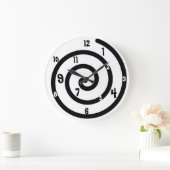 Black & White Spiral Wall Clock Große Wanduhr (Zuhause)