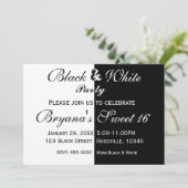 Black & White Split Halbpension Einladung zum Gebu (Stehend Vorderseite)