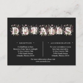 Black & White Spring Floral Details Enclosure Card Begleitkarte