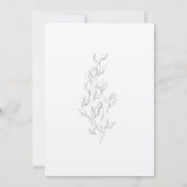 Black & White Spring Leaves Floral Bridal Shower Einladung (Rückseite)