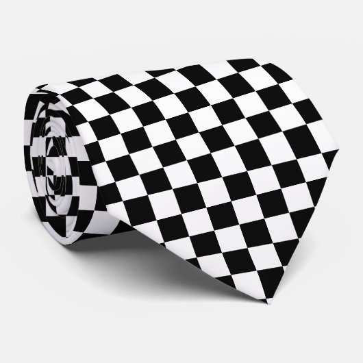 Black White Square Pattern - Template background Krawatte (Gerollt)