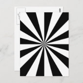 Black & White Star Burst Postkarte (Vorne/Hinten)