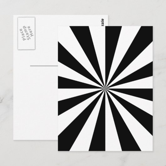 Black & White Star Burst Postkarte (Vorne/Hinten)