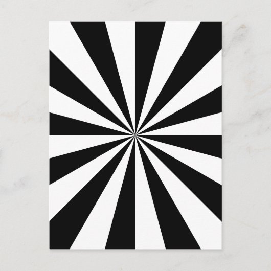 Black & White Star Burst Postkarte (Vorderseite)