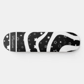 Black &white stars on lines custom name skateboard (Horizontal)