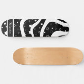 Black &white stars on lines custom name skateboard (Horizontal)