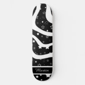 Black &white stars on lines custom name skateboard (Vorderseite)