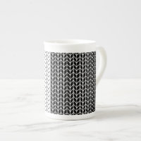 BLACK & WHITE STRICK Knochen China Tasse