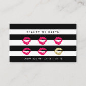 Black & White Strip Schöne Loyalität Treuekarte (Vorderseite)