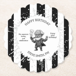 Black White  Stripe Psychology Freud CartoON Untersetzer