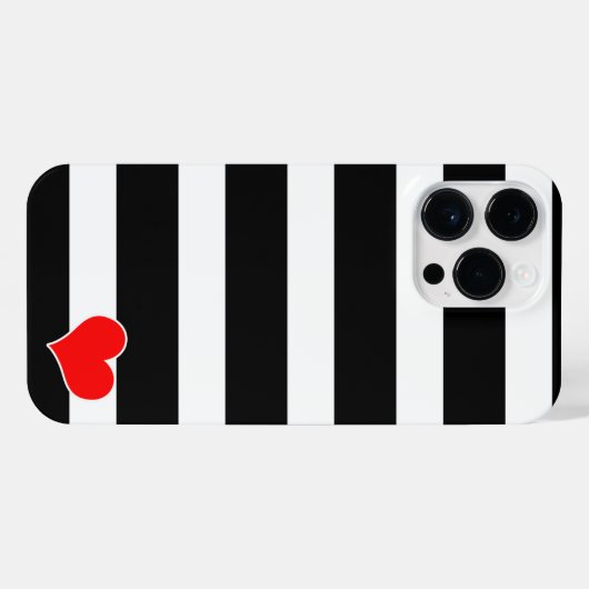 Black & White Striped iPhone Hülle (Rückseite (Horizontal))