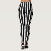 Black & White Striped Leggings w/ Custum Text (Rückseite)