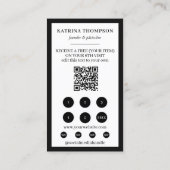 Black White Stripes Bakery Logo Loyalty Punch Visitenkarte (Rückseite)