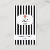 Black White Stripes Bakery Logo Loyalty Punch Visitenkarte (Vorderseite)