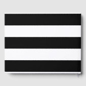 Black & White Stripes Gold Foil Wedding Gästebuch (Rückseite)