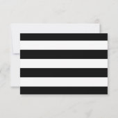 Black & White Stripes Gold Foil Wedding RSVP (Rückseite)
