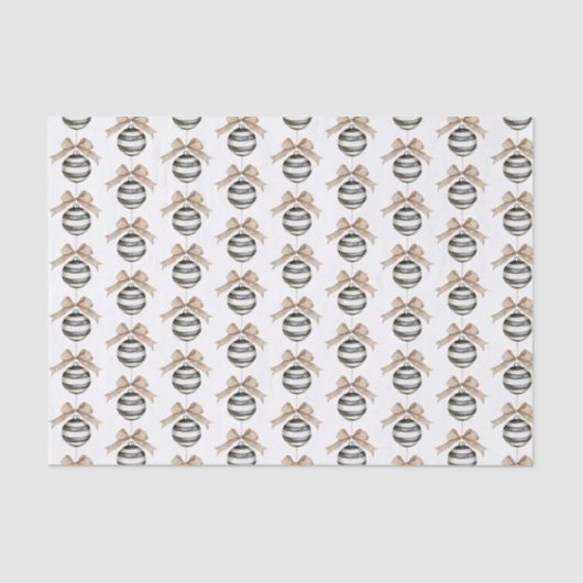 Black White Stripes Ornament Christmas Seidenpapier (Vorderseite)