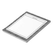 Black & White Stripes Personalised Name Notes Notizblock (Rotiert)