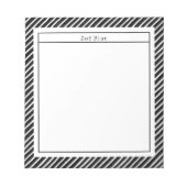 Black & White Stripes Personalised Name Notes Notizblock (Vorderseite)