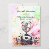 Black White Stripes Romantic Zebra Valentine's Day Feiertagskarte (Vorderseite)