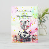 Black White Stripes Romantic Zebra Valentine's Day Feiertagskarte (Stehend Vorderseite)