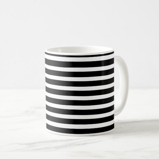 black-white stripes – schwarz-weiß gestreift kaffeetasse (VorderseiteRechts)