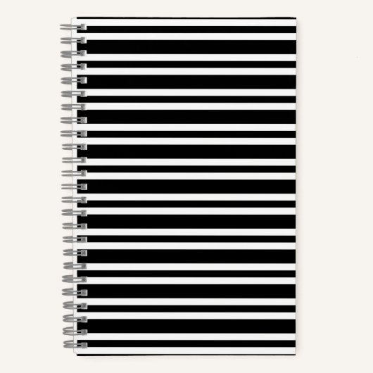 Black White Stripes Seamless Pattern Notizblock (Vorderseite)