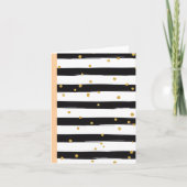 Black White Stripes with Gold Confetti Pattern Karte (Vorderseite)