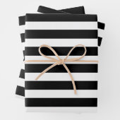 Black & White Strips Party oder Weihnachten Geschenkpapier Set (Beispiel)