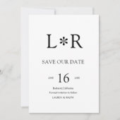 Black & White | Stylish Modern Save the Date Einladung (Vorderseite)