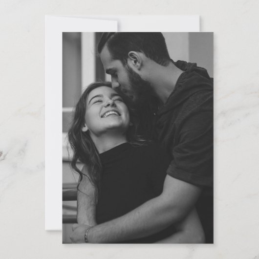Black & White | Stylish Modern Save the Date Einladung (Rückseite)