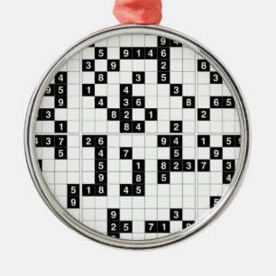 black white sudoku ornament aus metall