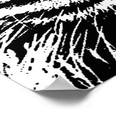 Black & White Sumatran Borneo Tiger Poster (Ecke)