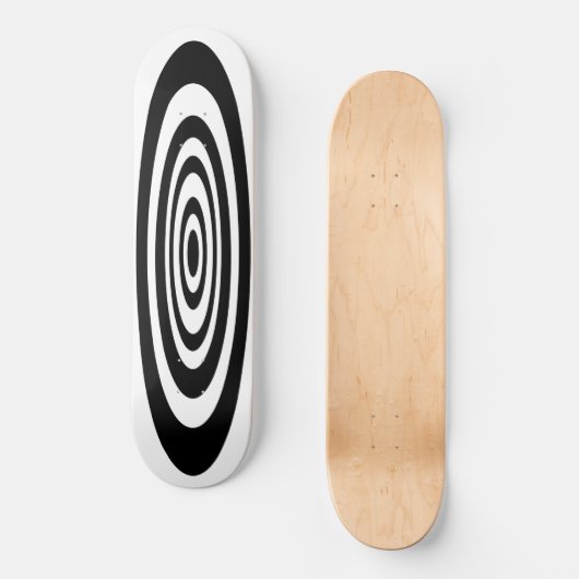 Black & White Surf Ovals Skateboard (Vorderseite)