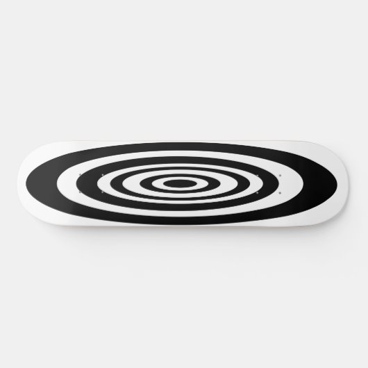 Black & White Surf Ovals Skateboard (Horizontal)