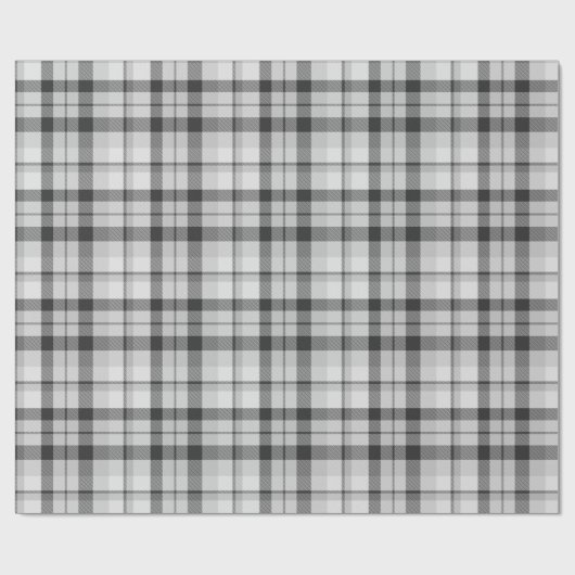 Black&White Tartan Wrapping Paper Geschenkpapier (Flach)