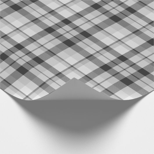 Black&White Tartan Wrapping Paper Geschenkpapier (Ecke)