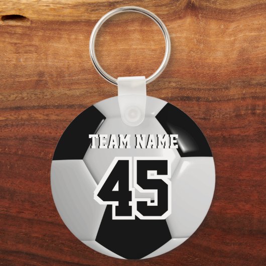 Black & White Team Fußball Schlüsselanhänger (Vorderseite)