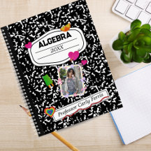 Black White Teen Collage Custom Photo Notebook