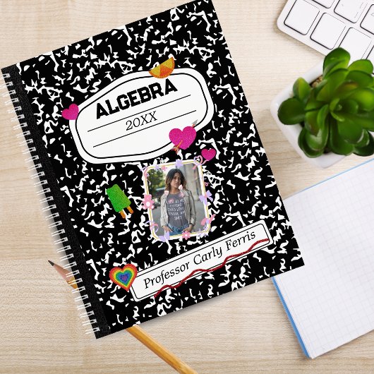 Black White Teen Collage Custom Photo Notebook Notizblock