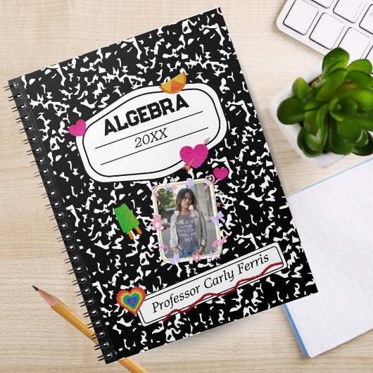 Black White Teen Collage Custom Photo Notebook Notizblock