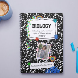 Black White Teen Collage School, Custom Photo Notizblock