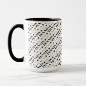 Black & White Tennis Sporttypografie Pattern Tasse (Links)